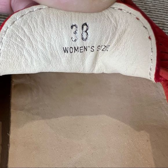 TOD’S Women’s Gommino Driving Shoes Rust Orange Size 38 - Picture 9 of 10